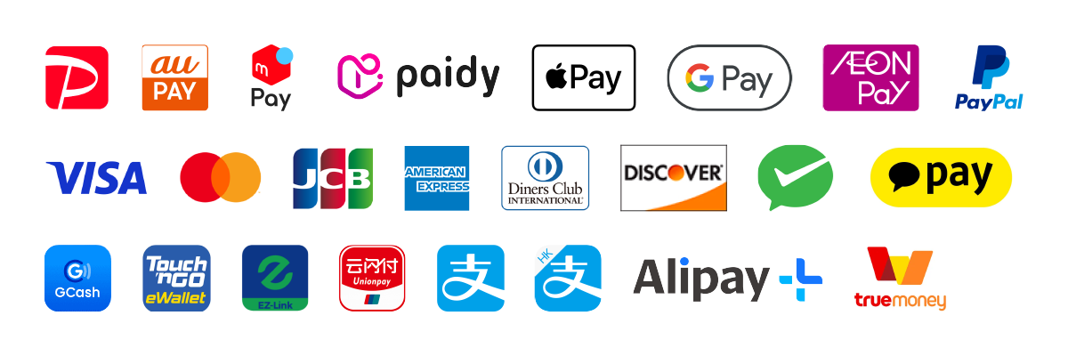 決済利用可能なクレジットカードはVISA、MASTER、JCB、AMERICAN EXPRESS、DINERS CLUB INTERNATIONALです